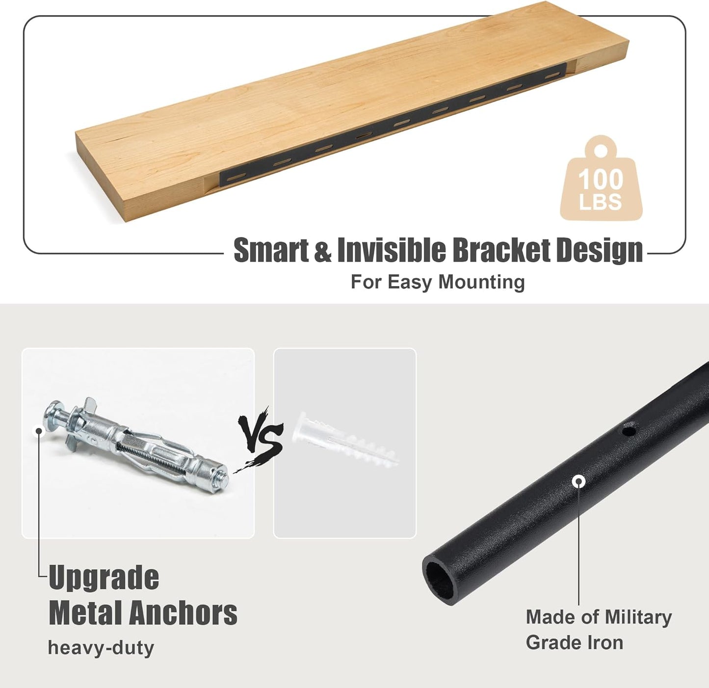 Floating Shelves for Wall, USA-Sourced Brich Wood 36 Inch Long Wall Shelves Set of 2, Natural Wooden Mounted Picture Ledge Shelf, Nursery Book Storage Shelf Kids Bookshelf, Display Shelf