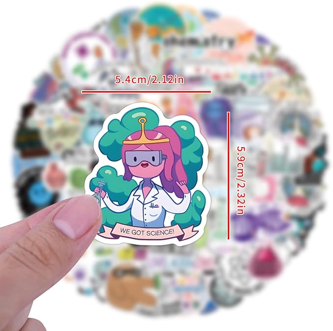 110pcs Science Stickers Pack, Chemistry, Biology, Physics, Science Classroom Decor for School Teacher Student Laboratory Sticker Decals for Laptop Water Bottle Notebook Science Party Favors and Decor