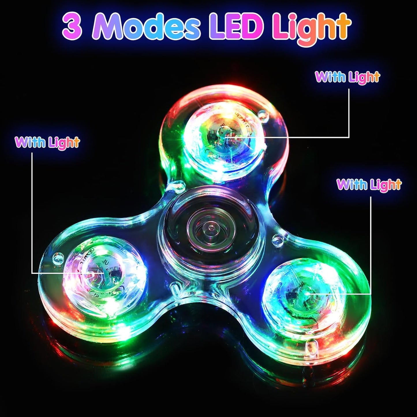 Gigilli Fidget Spinners 12 Pack, Party Favors LED Light Up Bulk Fidget Spinners, Kids Fidget Toy Goodie Bag Stuffers, Glow in The Dark Party Supplies Birthday Classroom Prizes Return Gifts