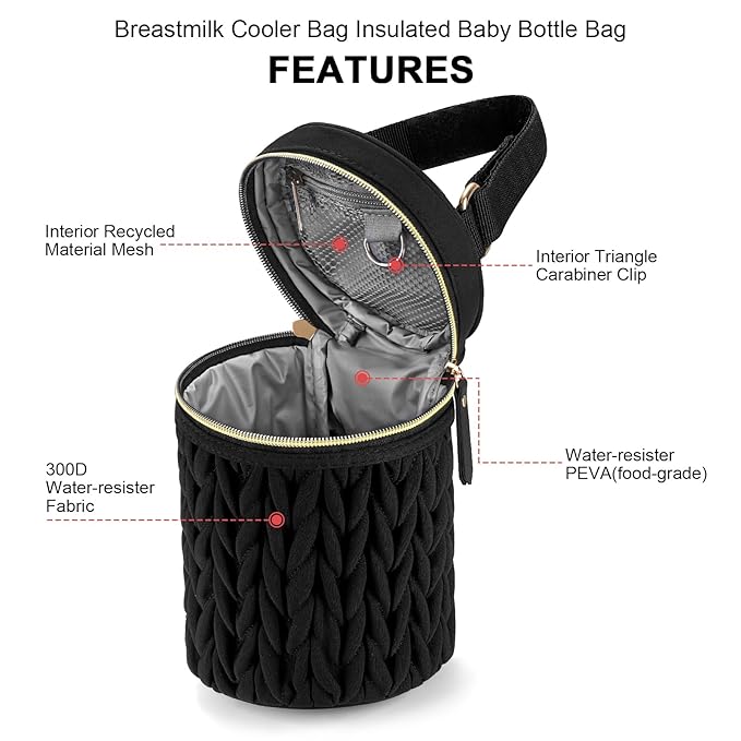 Accmor Breastmilk Cooler Bag, Insulated Baby Bottle Cooler Tote Bags for Nursing Mom Daycare