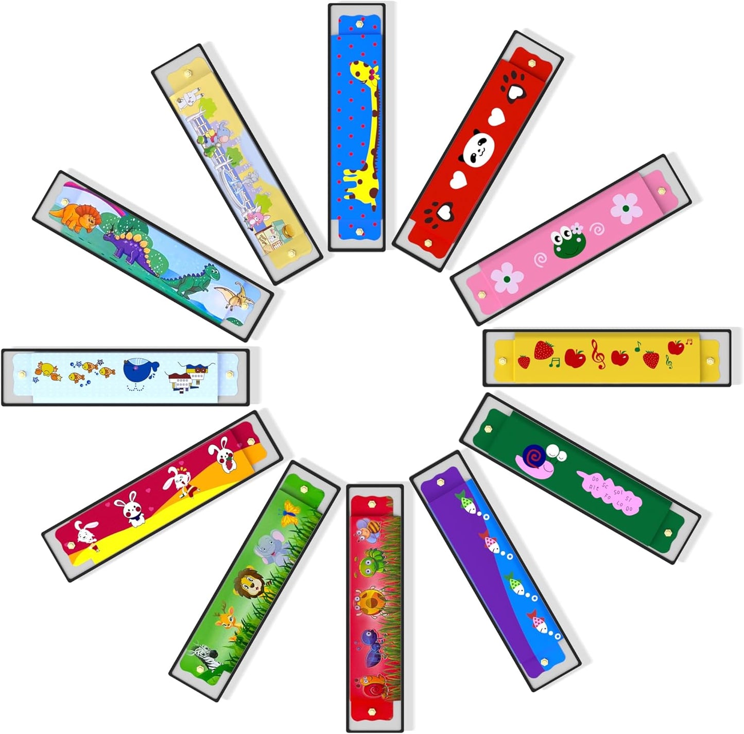 35 Pcs Harmonica for Kids 16 Holes Musical Instrument, Return Gift Cartoon Double Row Harmonica Bulk Toy for 3 Years + Kids Party Favors Goodie Bags Stuffers & Operation Christmas Child Items