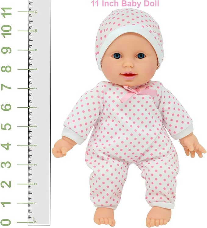 11 inch Soft Body Boy Baby Doll in Gift Box - Doll Pacifier Included -Toy Dolls for Boys and Toddlers (Caucasian)