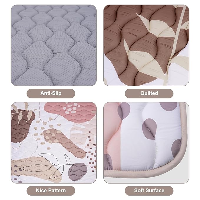 Baby Play Mat for Floor 50'' x 50'', Thicken Soft Padding Playmats for Playpen, Non Slip Baby Crawling Mat Foldable, Easy Care Machine Washable