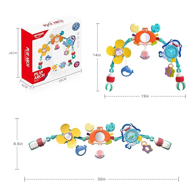 Eners Baby Play Arch Crib Mobile, Activity Arch Toy, Crib Toys for Babies Boys Girls (Blue)