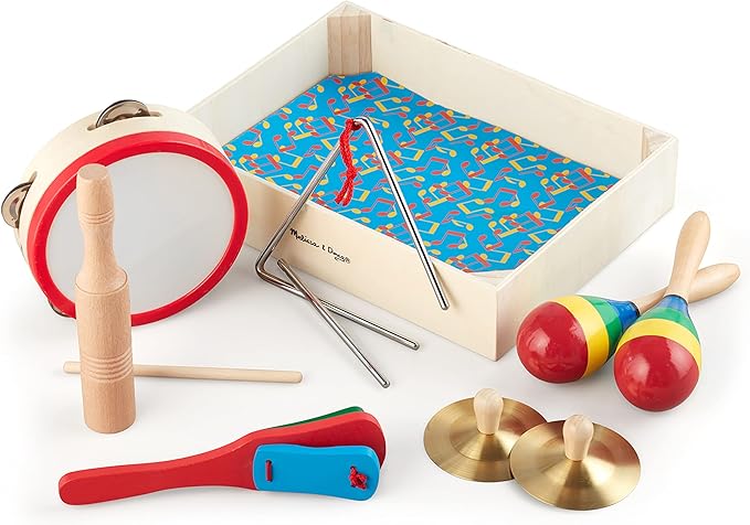 Melissa & Doug Band-in-a-Box Clap! Clang! Tap! - 10-Piece Musical Instrument Set