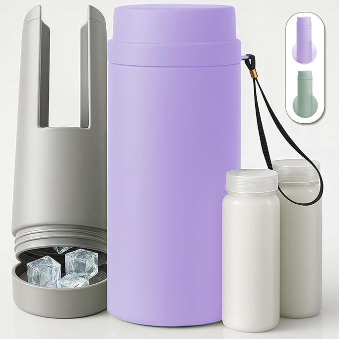 Portable Breast Milk Cooler Bottle: 30H Cooling Time, 2 x 150ml/5Oz, Durable BPA-Free Breastmilk Storage Bottles, Breastmilk Cooler, Travel Breastfeeding Milk Chiller for Baby