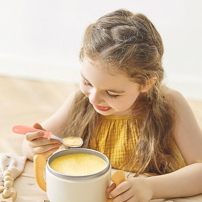 12 Pieces Toddler Utensils Toddler Forks and Spoons, Kids Silverware Stainless Steel Childrens Safe Cutlery Set for Self Feeding, Dishwasher Safe