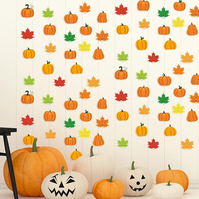20 PCS Pumpkin Thick Gel Clings Fall Window Decorations Maple Leaves Glass Window Sticker Thanksgiving Decals Stickers for Kids Toddlers Home Airplane Autumn Thanksgiving Harvest Party Supplies