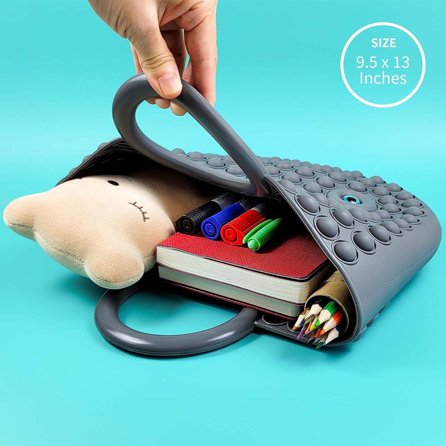 BABANA Fidget Purse for Girls - Bubble Push Pop Bag with Crazy Eyes, Silicone Fidget Handbag Toy for Kids | Birthday, Easter