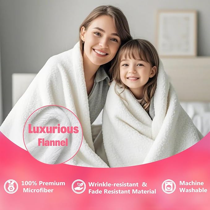 Gowelly Personalized Baby Blanket with Names| Lightweight Soft Flannel Blanket for Kids| Customized Easter Birthday Babyshower Gifts for Baby Newborn and Mom to be