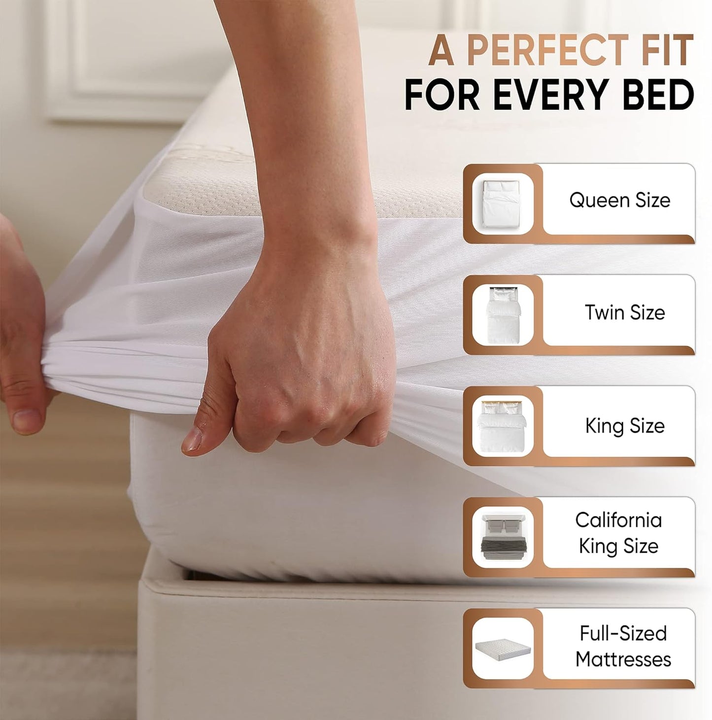 Waterproof Organic Mattress Protector Twin XL - Organic Cotton Breathable Mattress Pad Cover - 200 GSM Comfort - Deep Pocket - Fitted Comfort