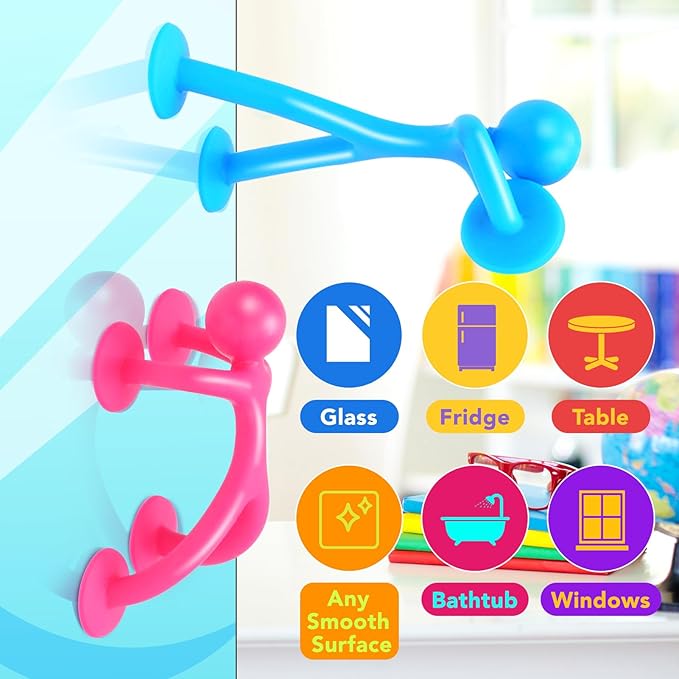 Suction Cup Fidget Sensory Toys: 48 Pack Suction Cup People Toys Fidget Toy for Autism Autistic ADHD Kids Ages 3+, Creative Travel Toy Idea for Boys Girls