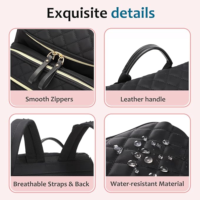 Large Capacity Diaper Bag Backpack with Stroller Buckle, Water-Resistant Travel Baby Bag with Insulated Pockets (Classic, Mocha Mousse)