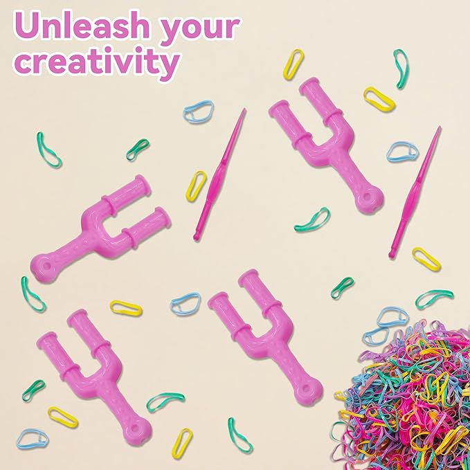 Ymcafm obracelet Making kit 10PCS Acrylic Model Y Slingshot + 1pcs Loom Rubber Bands Set - DIY Bracelet Making Kit with Plastic Jewelry Connectors for Necklace & Craft Projects