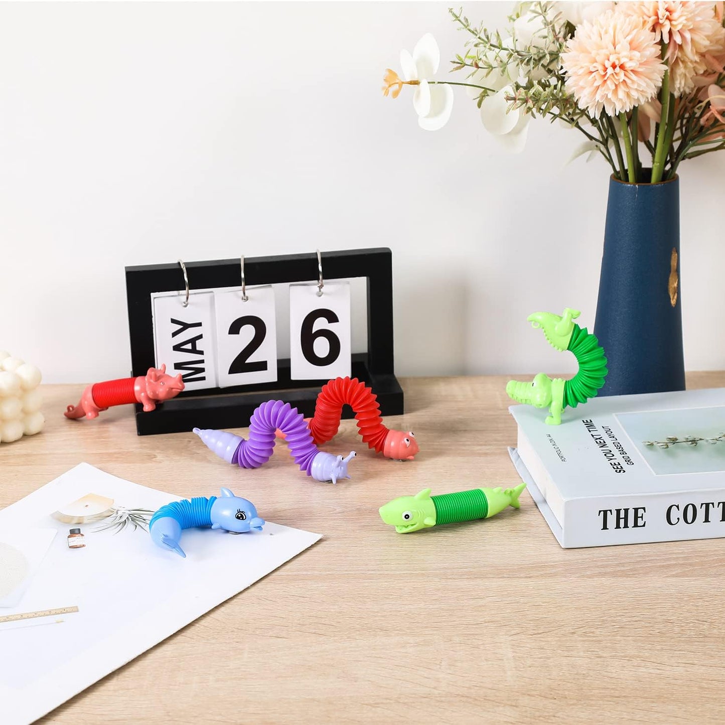 Animal pop Tubes,Toys for Kids,Toddler Travel Toys,Toddler Sensory Toys,figette Toys,Fidget Toys for Kids,Small Toys,Treasure Box prizes,Little Toys,Small Toys for Kids prizes