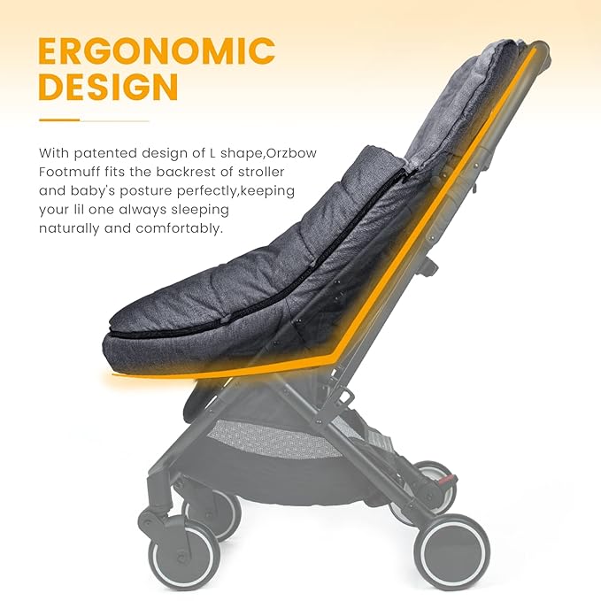 Orzbow Warm Bunting Bag Universal,Christmas Gifts Stroller Sleeping Bag Cold Weather,Waterproof Toddler Footmuff (Dark grey)