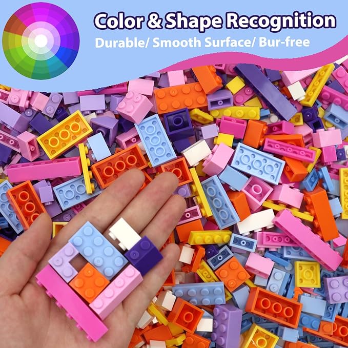 1000PCS Building Bricks, Bulk Classic Building Blocks Set for Girls Compatible with All Major Brands