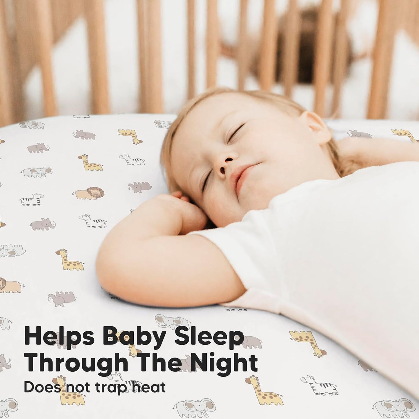 KeaBabies 2-Pack Baby Crib Sheets for Boys, Girls - 52x28 Viscose Derived from Bamboo Toddler Bed Sheets Neutral, Fitted Crib Mattress Cover for Standard Baby Bedding, Soft & Cozy (KeaSafari)