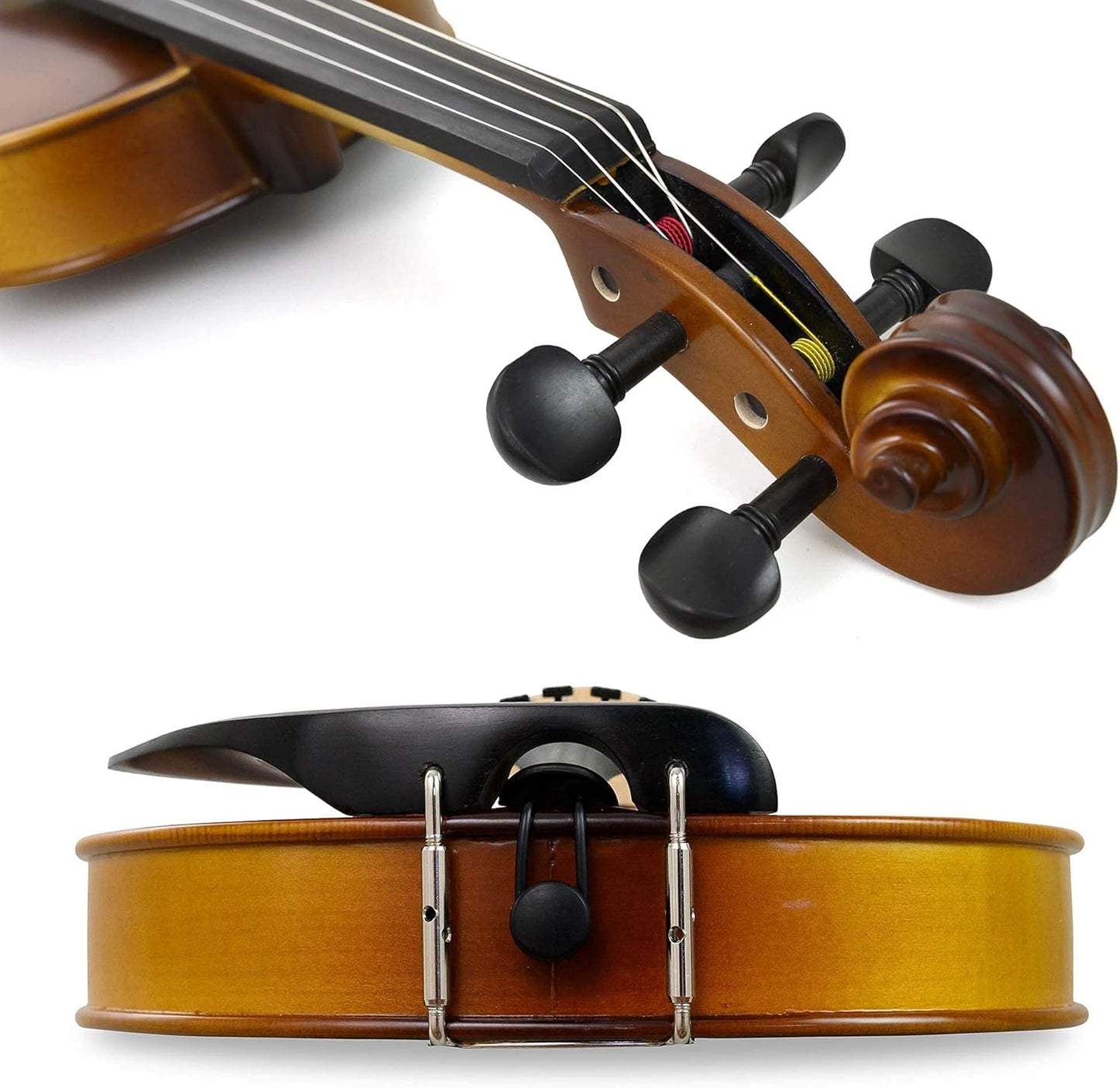 Bunnel Premier Violin Outfit 3/4 Size - Carrying Case and Accessories Included — Solid Maple Wood and Ebony Fittings By Kennedy Violins