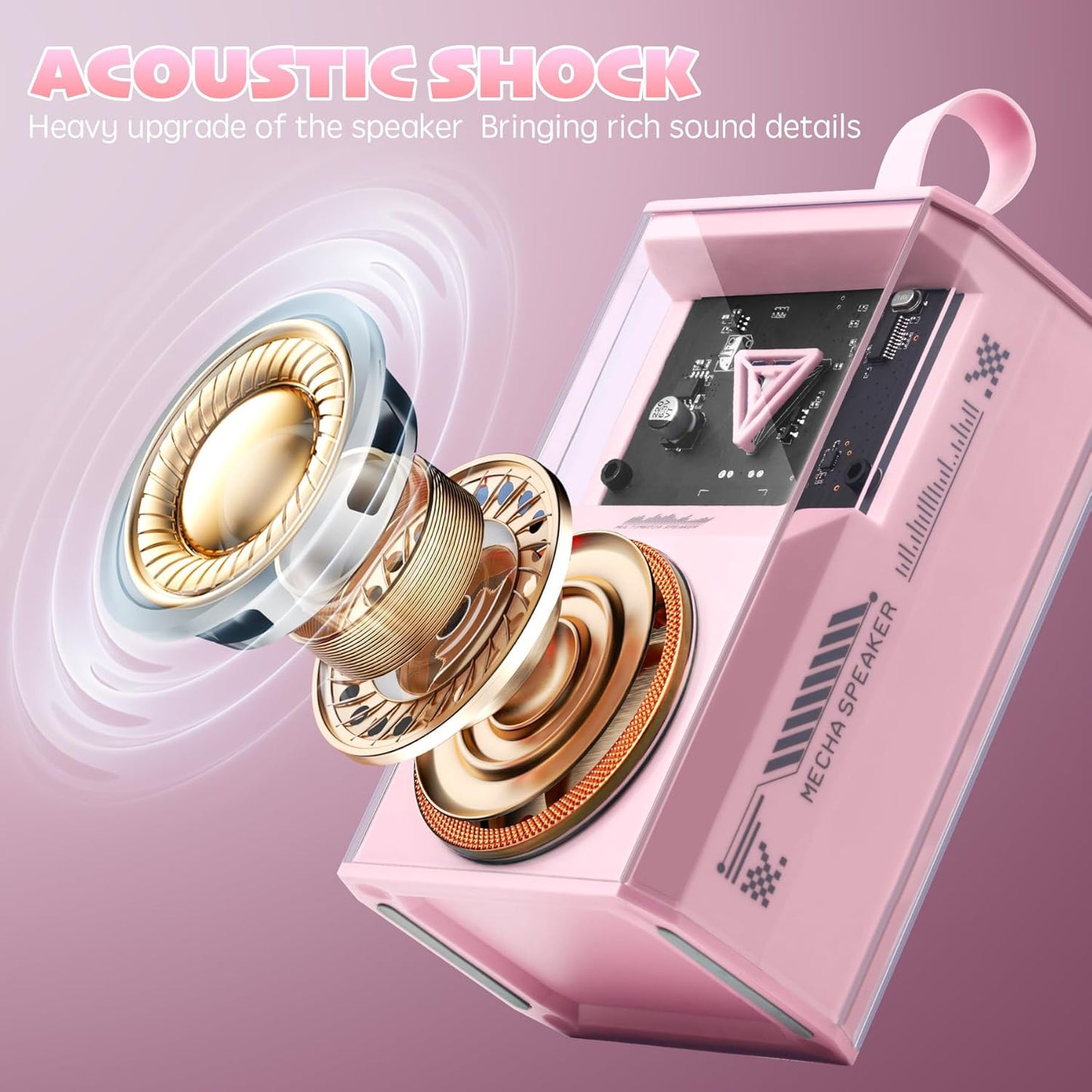 Karaoke Machine for Kids & Adults, Portable Bluetooth Mini Karaoke Speaker with 2 Wireless Microphone and Lights, Birthday Gifts for Girls & Boys, Toys for Girls, Family Home Party (Pink)