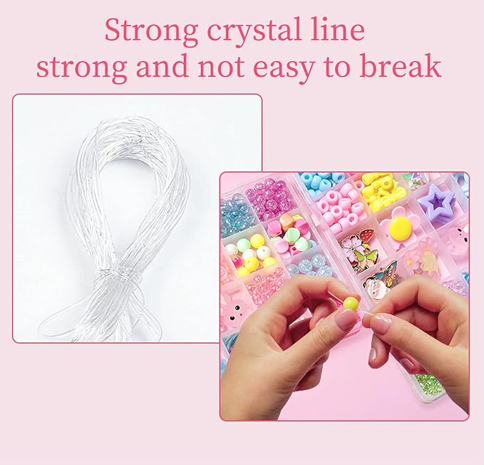 Jwxstore Beads for Girls Toys Kids Bracelets Making Kit Bead Art and Craft Kits DIY Bracelets Necklace Hairband and Rings Toy Making Kit for Age 4 5 6 7 8 9 10 11 12 Year Old Girl Christmas Gifts