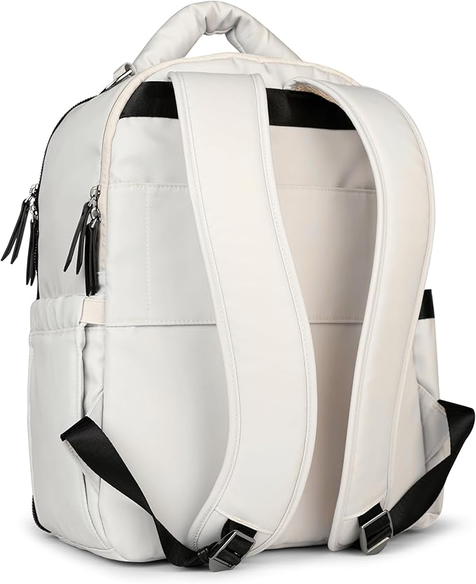 JuJuBe x Witney Carson - New Classic Diaper Bag Backpack with Portable Changing Pad, Stroller Straps, Large Travel Backpack, Carrying Baby Bottles, Wipes, Diapers, Cloud, Mothers Day Gift