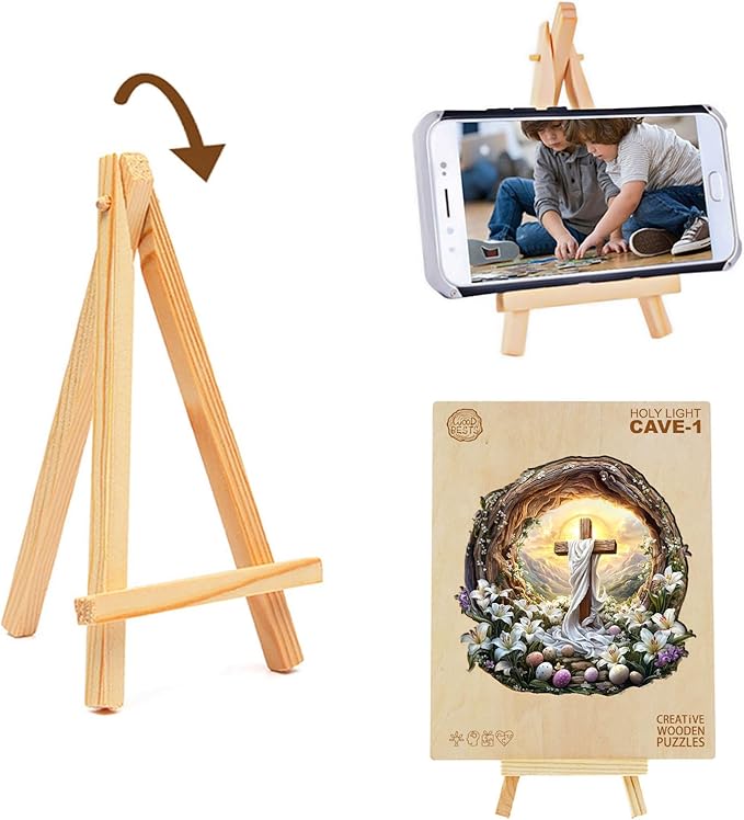 KAAYEE Wooden Puzzles for Adults, 3D Vision Effect Holy Light Cross Wooden Jigsaw Puzzle Unique Shape Wood Puzzle Adult, 3D Effect Flat Puzzle Birthday Family Game (L-13.4 * 13.3 in-300pcs)