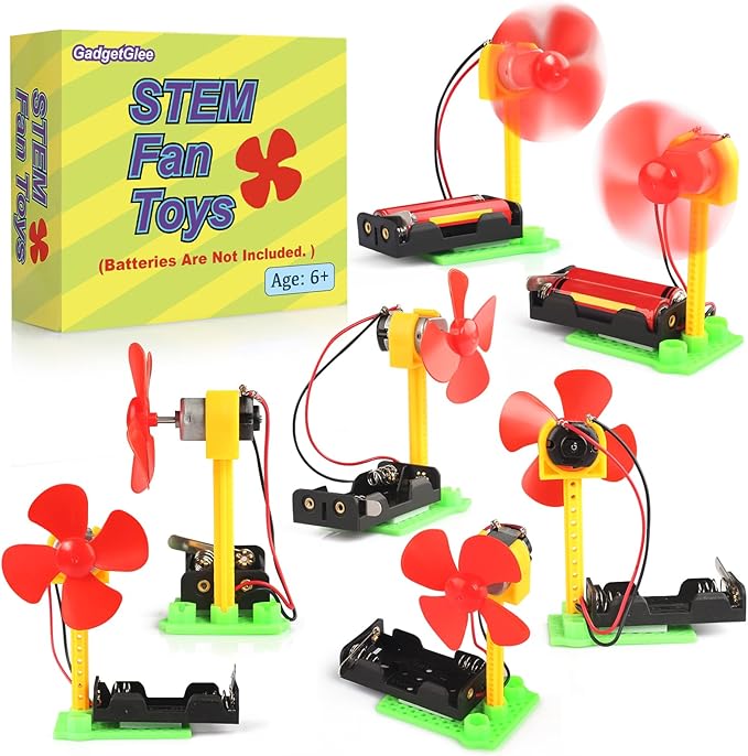 STEM Toys Science Kits, 7 Bulk Electric Circuit Kit for Kids Classroom, STEAM Activities Crafts Electrical Experiment 2nd 4th 5th Grade STEM Gifts, Build a Fan Activity Projects School Party Favors