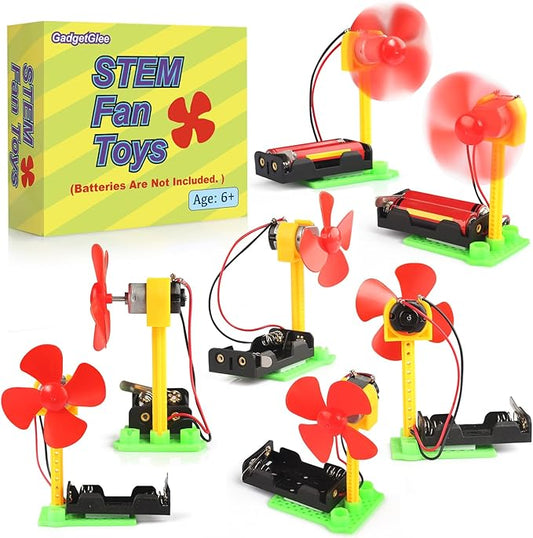 STEM Toys Science Kits, 7 Bulk Electric Circuit Kit for Kids Classroom, STEAM Activities Crafts Electrical Experiment 2nd 4th 5th Grade STEM Gifts, Build a Fan Activity Projects School Party Favors