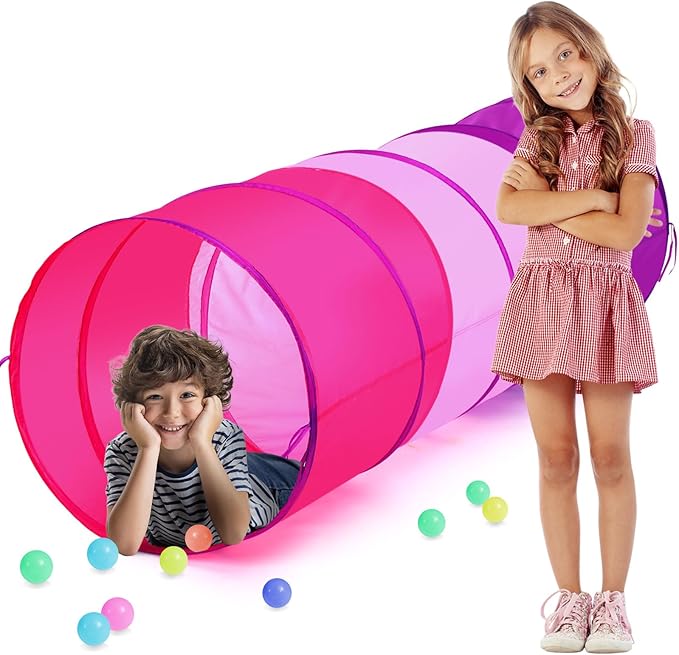 1 Pcs Giant 27.6 Inch Kids Play Tunnel and up Opening Colorful Pop up Crawl Tunnel Toy with Breathable Mesh Game Tent Toy Girl Boy Gift or Dog Cat Pet Tunnels