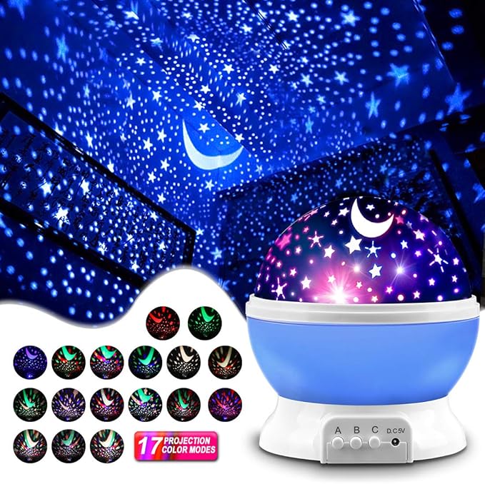 Star Projector, Night Light Lamp Fun Birthday Gifts for 1-4-6-14 Year Old Girls and Boys Kids Bedroom Decor -Blue