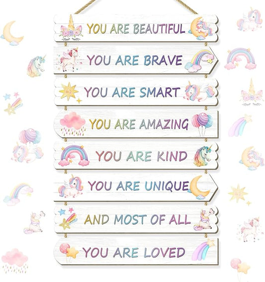 Unicorn Room Decorations For Girls, Kids Room Decor, Inspirational Wall Deco, Little Kids Bedroom Decor,Bedroom Deco For Teen Girls,Nursery Wall Decorations(Unicorn)