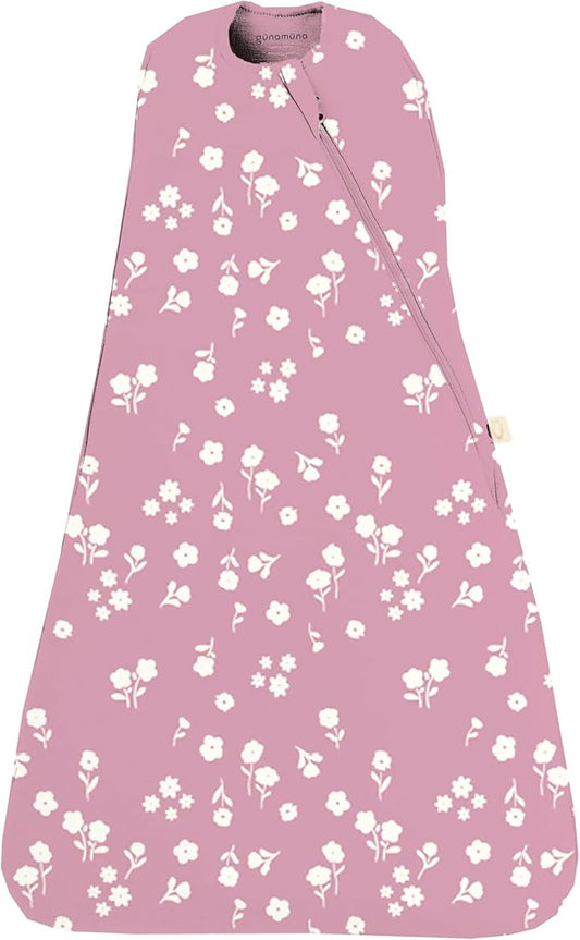 GUNAMUNA Swaddle Wrap for Newborns – Arms In or Out, Easy Diaper Changes with WONDERZiP, Soft Sleep Sack, 1.0 TOG
