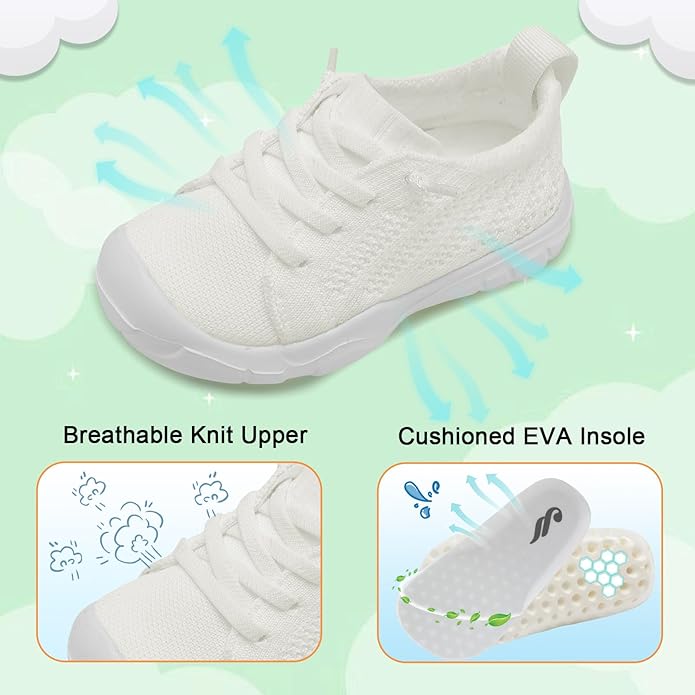 JIASUQI Toddler Shoes for Boys Girls Slip on Sneakers Wide Toe Walking Shoes Toddler Sock Shoes