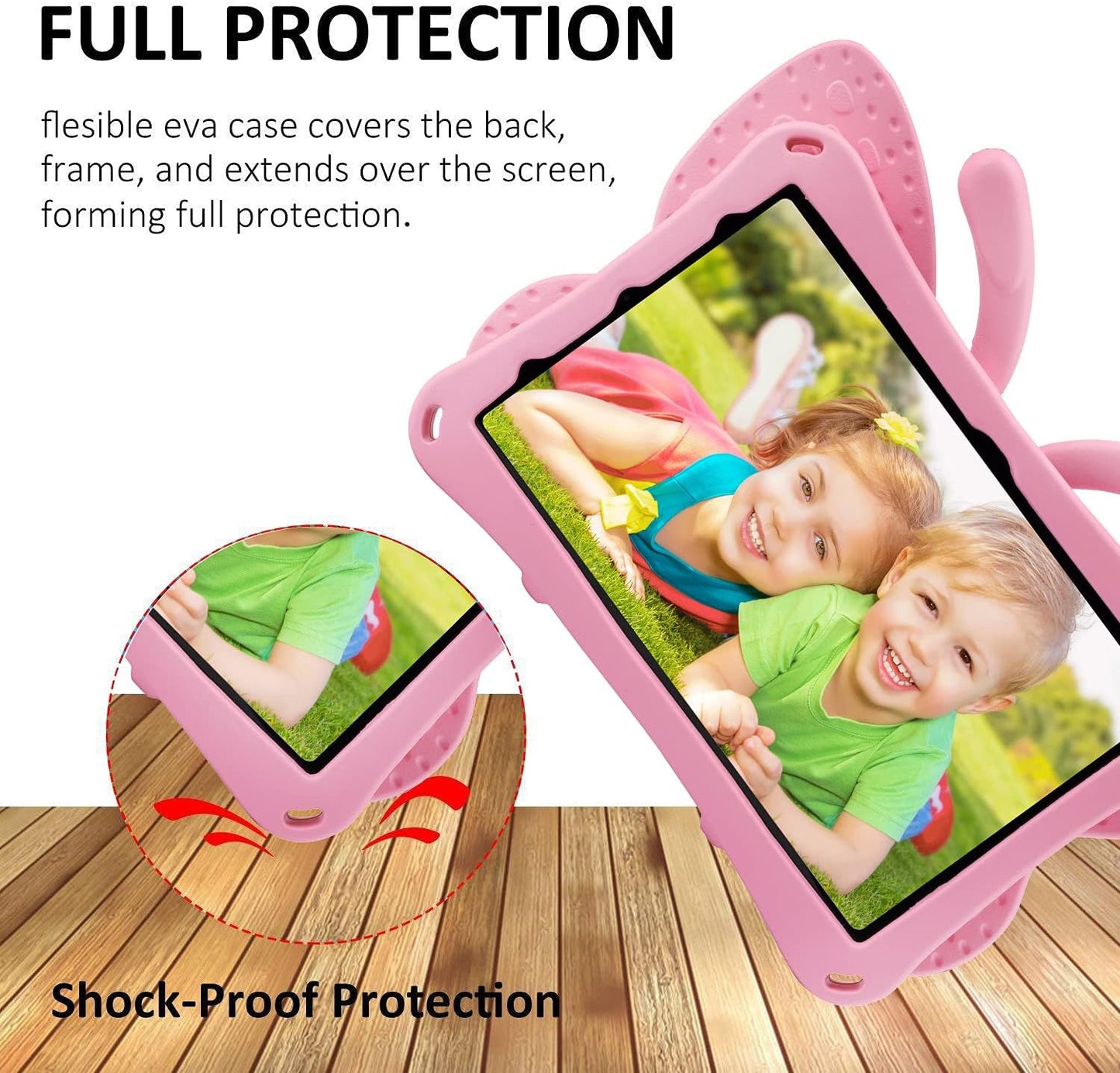 Fire HD 10 Tablet 11th Gen 2021 case Cute Butterfly Case with Stand for Kids Light Weight EVA Rugged Shockproof Heavy Duty Kids Friendly Full Cover for Fire HD 10 11th Gen 2021 (Pink)