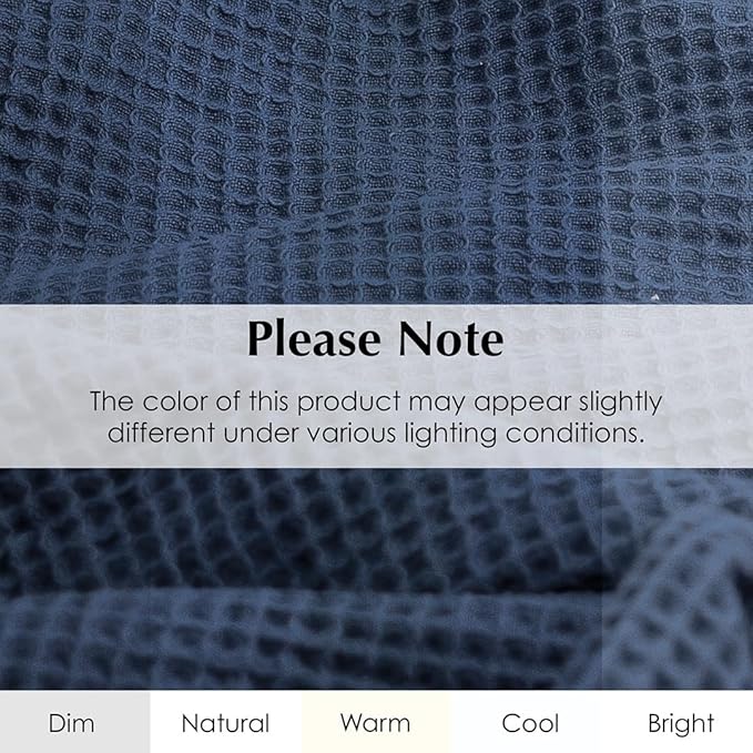 Salt Earth GOTS Certified 100% Organic Cotton Throw Blanket, 90" X 90" Waffle Blankets & Throws for Bed, Throw Blanket for Couch, Modern & Cozy Blanket, All Seasons Waffle Blanket, Soft Blanket(Navy)