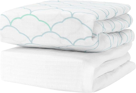 Newton Baby Fitted Single Layer Crib Sheet (2-Pack) - Ultra Breathable and Soft, Organic Cotton, Fits All Standard Cribs, White Dreamweaver