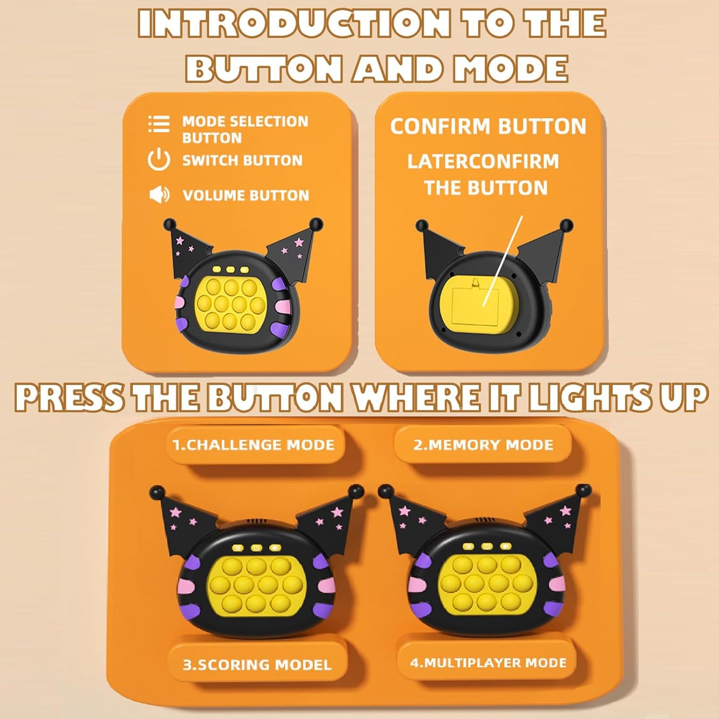 Creative Stress Relief Toys, Decompression Breakthrough Puzzle Pop Button Gopher Game Machine, Novelty Fidget Toys Party Favor Gifts for Kids Adults, Toy for 3+ Year Old (New Spirit)