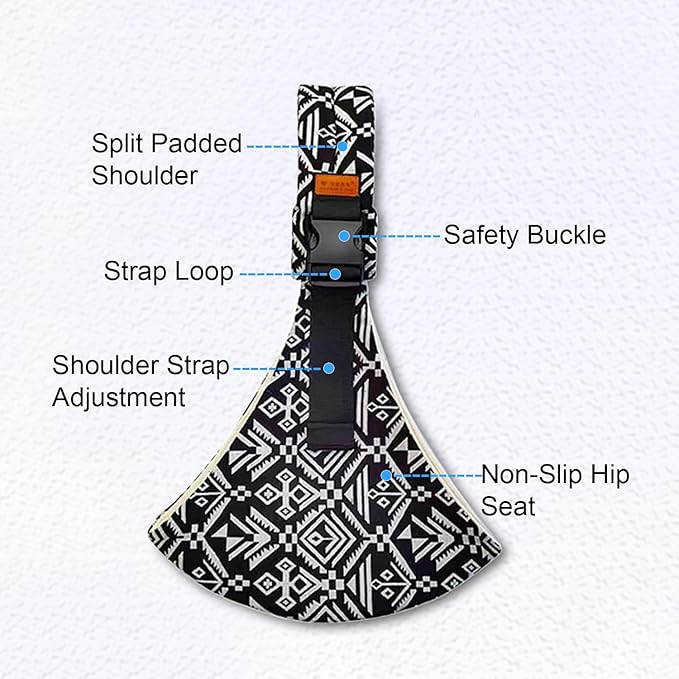 Baby Sling Carrier Newborn to Toddler Adjustable One-Shoulder Design with Hip Seat Support, Labor-Saving Baby Wraps Carrier 10-30 lbs(Mesh,Star)
