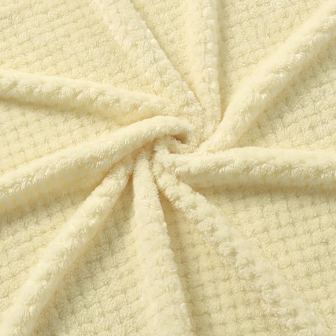 CREVENT 30''X40'' Cute Cozy Fluffy Warm Baby Blanket for Girls Infants Toddlers' Bedding Crib Cot Stroller, Baby Shower Birthday Newborn's Gift - Ivory Elephant 75X100cm