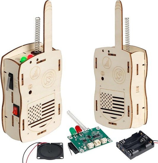 Kids walkie talkies for Boys Girls Age 5-7 8-13 Science Kits for Kids Age 8-10 8-12 12-14 STEM Toysfor 6 7 8 9 10 11 12 13 14+ Years Old Boys Teens DIY Building Crafts