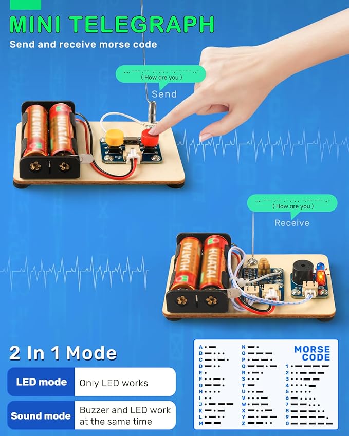 Poraxy 5 Set STEM Science Kits for Kids Age 8-12, Wooden Building STEM Projects 8-10, 3D Puzzles, Experiment Circuits Model, Toys for Ages 8-13, Gifts for Boys and Girls 6 7 8 9 10 11 12 13 Years Old
