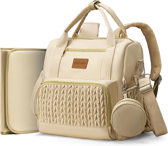 Backpack Diaper Bag,Stylish Waterproof Baby Diaper Bags with Changing Pad,Insulated Pockets,Multi-Function Travel Diaper Backpacks, Baby Registry Search,Khakii