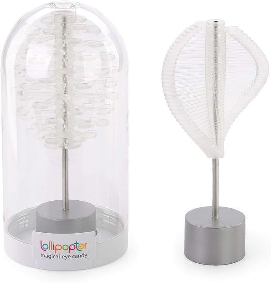 Crystal Caprice Lollipopter - Spin Magic with a Twist! Interactive Kinetic Toy and Stylish Sculpture with Special Domed Case, Inspired by Nature's Geometry