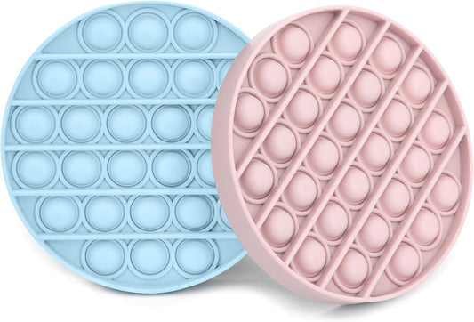 Pop It Fidget Toys 2-Pack, Sensory Toys for Adults & Kids, Stress & Anxiety Relief Toys, Stylish Scandinavian Design, Robust & Firm, Poppet Loud on Both Sides, Magnolia and Seaside