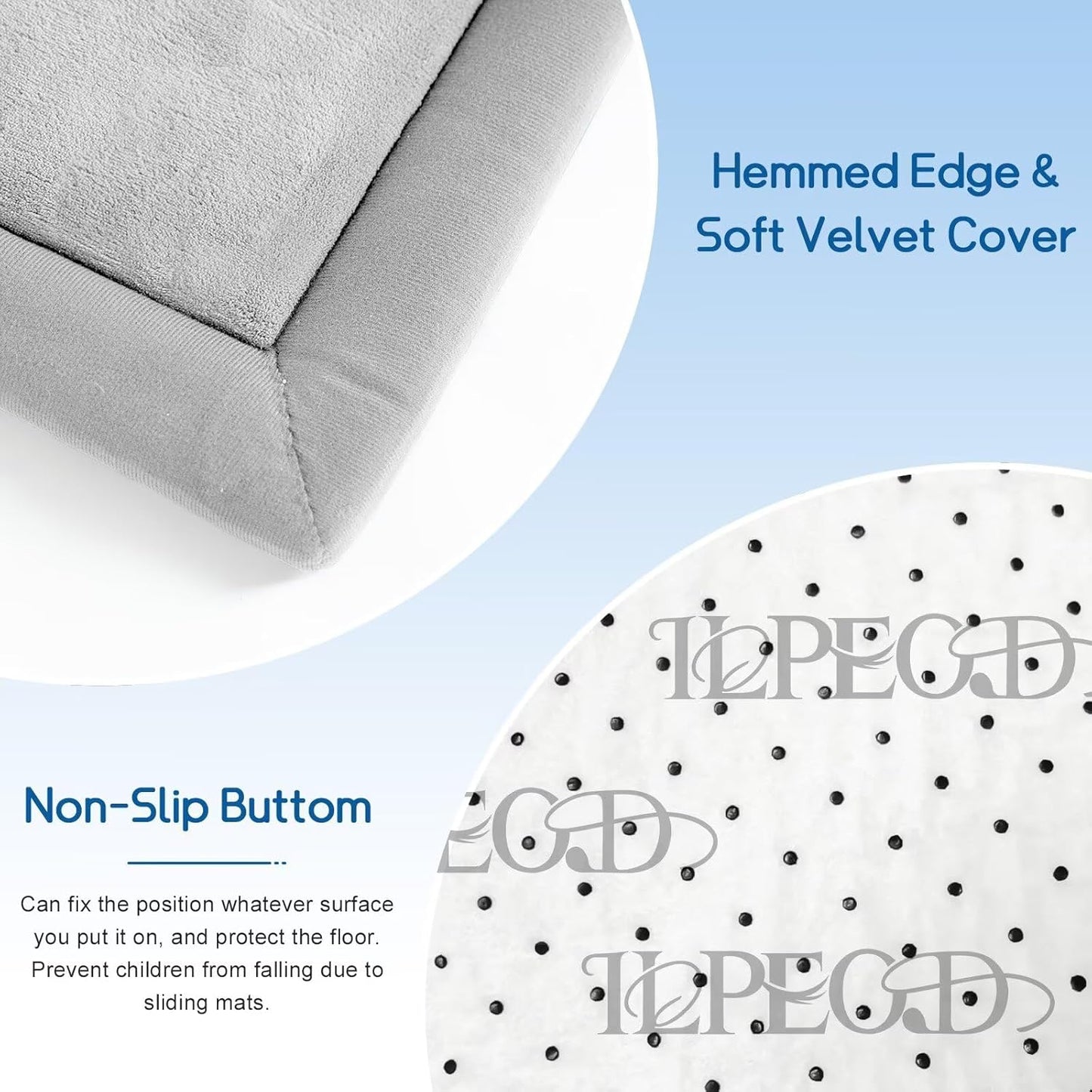 Baby Play Mat for Floor Tummy Time Nursery Muscle Area Playroom Rug Tatami Mat 6'7"x6'7" Memory Foam 1.3" Thick Crawling for Babies,Toddlers, Infants, Kids(Light Gray)