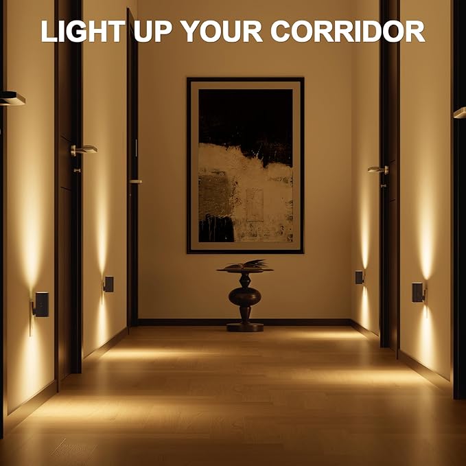 NIORSUN Night Lights Plug into Wall, Dimmable with 3 Color Modes & Auto On/Off Sensor, Ultra-Slim Nightlight for Hallway, Bathroom, Bedroom, Nursery, Kitchen (10 Pack, Black)