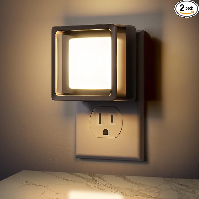 Briignite Night Light, Night Lights Plug into Wall, 2Pack, Dusk to Dawn Sensor Night Light for Kids, Led Nightlight Dimmable Night Lights Soft White 3000K, 1W, Bedroom, Bathroom Stair