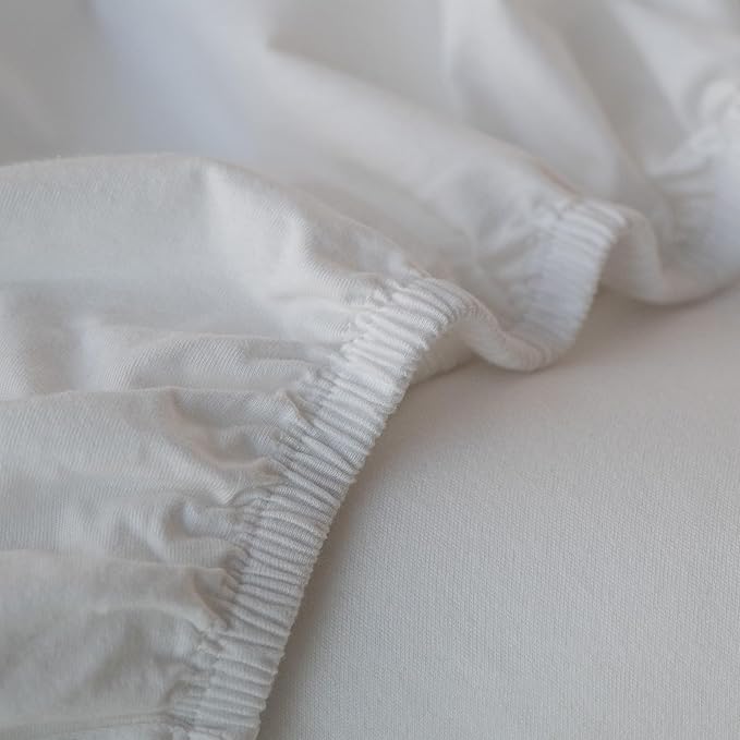 Gllquen Baby Bassinet Sheets 2 Pack, 100% Organic Cotton Bassinet Fitted Sheets for Girls Boys, Soft & Breathable Unisex Baby Mattress Sheet for Standard Bassinets 33"x17"(White)