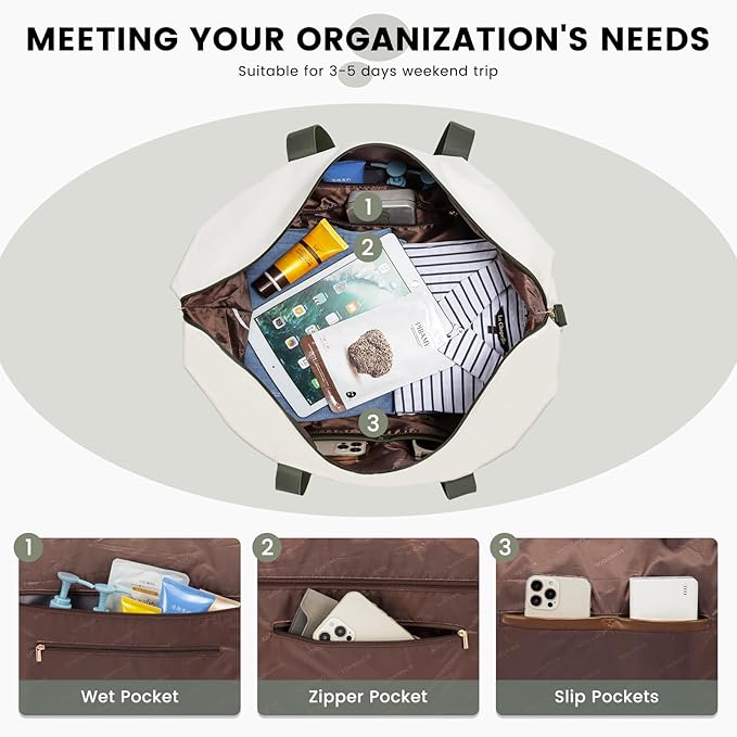 LOVEVOOK Weekender Bag, Large Travel Duffel Bag for Women with 2 Packing Cubes, Carry on Overnight Bag with Shoe Compartment, Mom Hospital Bags for Labor and Delivery